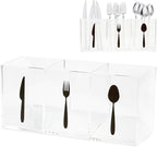 Silverware Organizer Countertop,Acrylic Small Silverware Caddy for Countertop,Knife Fork and Spoon Organizer for Kitchen Storage,Cabinet and Dining Room