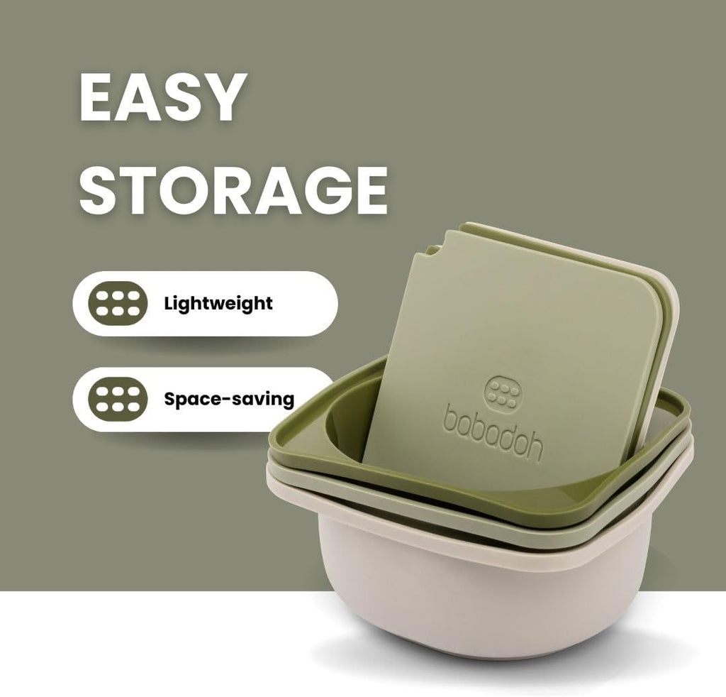 Babadoh Pizza Making Accessories | Pizza Dough Proofing Containers with Lids | Set of 3 | Multi Green (1 Dough, 1 Olive, 1 Sage) | Original Size (make 12" Pizzas)