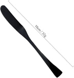 JASHII 18/10 Stainless Steel 4 Piece Mirror Polished Black Butter Knife Bagels Cheese Knife Black Server Utensil Set