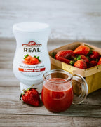 Reàl Fruit Infused Flavoring Syrup Variety - Strawberry, Raspberry, Peach, Blueberry, Black Cherry, Crisp Apple (Pack of 6, 16.9 FL OZ Bottles)