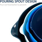 BoxedHome Nesting Plastic Mixing Bowl Set With Pour Spout, Microwave and Dishwasher Safe, BPA free Non-Slip Base, Set of 4 Size 1.7, 2.5, 3.5 and 4.5qt, Great for Prepping, Baking, Cooking (Dark Blue)