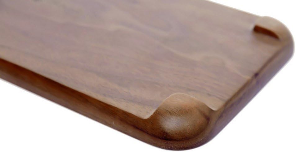 Rustic Walnut Wooden Tray Solid Wood Serving Tray Square Rectangle Platter Tea Tray Coffee Table Tray (Rectangle Small (12x6x0.9 inch))
