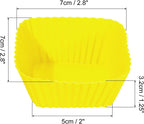 uxcell 36Pcs Silicone Cupcake Baking Cups, Silicone Muffins Liners Non-Stick Square Baking Cups, for Cooking Eggs Baking Muffins and Make a Cake(Yellow)