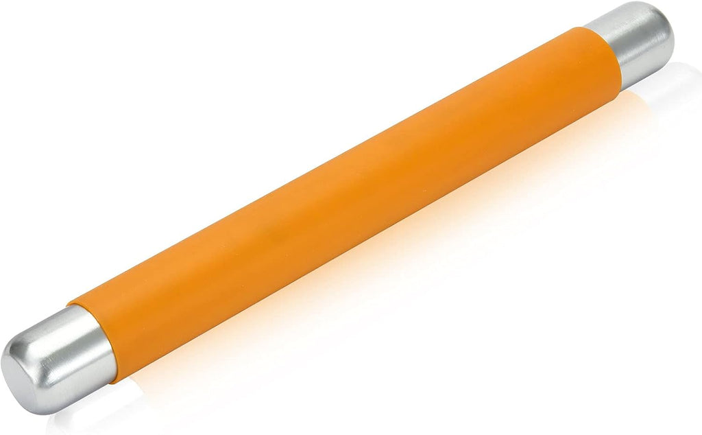 Rolling Pin Dough Roller for Baking with Thickened Non Stick Silicone Metal Handle Rolling Pin Stainless steel Fondant Roller Pin Cookie Pastry Kitchen Accessories 13.8 X 1.5 Inches