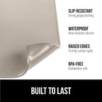 GORILLA GRIP Silicone Coffee Mat, 18x28, Espresso Drink Bar Station Accessories, Waterproof Heat-Resistant Dish Drying Mats, Stay in Place on Kitchen Counter, Home Kitchen Decor Essentials, Almond