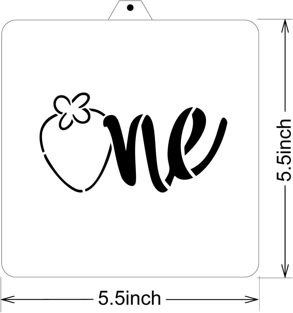 Strawberry New Born Baby kids Cookie Cutter and Stencil Set Bundle Kit PYO Cookies Paint Your Own Happy Birthday Wedding Baby Candle Kids Painting Coloring Pages Comb (Strawberry One)