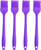 Silicone brush, Oil Brush for BBQ Kitchen Cooking Baking and Grilling (4 PCS,purple)