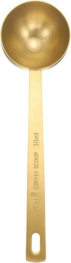 HARFINGTON Coffee Scoop Spoon 2tbsp (6tsp, 30ml) 304 Stainless Steel Long Handle Teaspoon/Tablespoon Measuring Spoons Scoops for Tea Sugar Kitchen, Gold