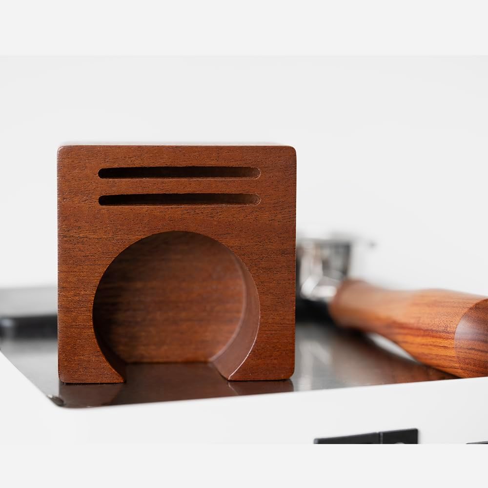 2 IN 1 Holder Stand For the Coffee Filter Paper and Espresso Puck Screen,Sapele Premium Solid Wood Organizer For Tidying Espresso Accessories(Filter Not Included) (for 58mm)