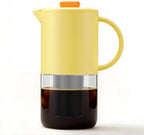 Delove Cold Brew Coffee Maker with Auto Spout – Shatterproof Plastic Shell, Wide Mouth Design – 62 oz (1.9 Quart) Iced Tea Glass Carafe with Removable Removable Mesh Filter (1, Yellow)
