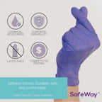 SafeWay Nitrile Gloves, 2000 Ct, X-Large, Powder-Free, Latex-Free, All-Purpose, Professional Disposable Gloves with Textured Fingertips for Medical Use, Food Prep, Cleaning, Tattoo & More