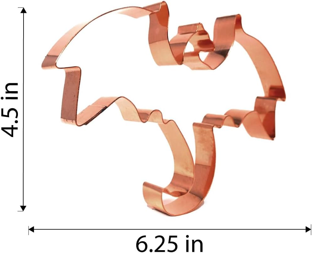 The Fussy Pup Flying Dragon Cookie Cutter – 6.25” Solid Copper – Handmade in the USA – Fantasy Wyvern for Medieval Parties, Crafts, and Gifts