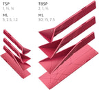 POLYGONS FLAT 3-IN-1 FOLDING MEASURING SPOONS | 2 Spoons with 6 Different Sizes (Green)