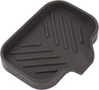 Silicone Bathroom Soap Dishes with Drain Spout-Bathroom and Kitchen Sink Organizer,Sponge Holder,Dish Soap Tray,Perfect for Dispenser,Scrubber,Bottle,Cup on Sink or Counter-Coffee 4.9"×3.2"