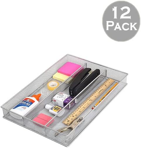YBM HOME Metal Silverware Organizer for In-Drawer Cutlery Storage, 3 Compartment Mesh Cutlery Flatware Tray Sorts Kitchen Utensils, Great for Office Supplies 1150-12