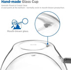 ecooe Double Walled Glass Coffee Mug 12 oz Latte Cappuccino Cups Set of 2, Clear Glass Coffee Cups with Handle, 350 ml Insulated Coffee Cup Borosilicate Heat Resistant Glass Coffee Mug Tea Cup