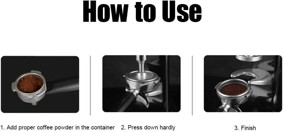 Coffee Tamper, Stainless Steel Manual Quantitative Coffee Tamper Powder Pressing Machine Espresso Tamper Coffee Bean Press with 2 Base, for Commercial and Home Use