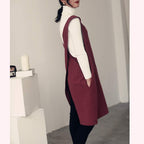 Cotton Linen Japanese Apron Halter Cross Back Bandage X Shape Aprons Two Pockets