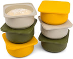Babadoh Pizza Dough Proofing Silicone Containers with Lids | Pizza Making Accessories | The Perfect Pizza | Set of 6 | Multi Yellow (2 Dough, 2 Olive, 2 Yellow) | Original Size (make 12" Pizzas)