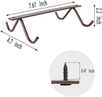 Cabinet Hook Mug Holder - Hanging Coffee Cup Rack for Kitchen, Under Cabinets Metal Hangers Organizer Shelf Storage Utensil (Brown)