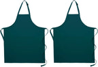 Pomp 2 Pack Premium Bib Aprons | Adjustable Neck + 2 Pockets | Water + Oil Resistance | Men & Women's Kitchen Cooking Aprons