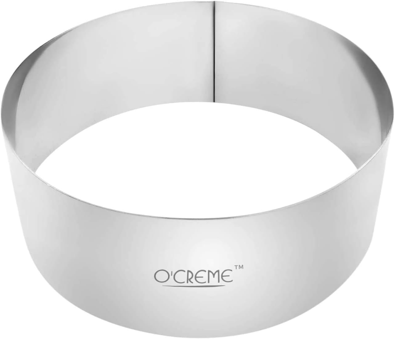 O'Creme Cake Ring Sturdy Stainless Steel Round Mousse Cake Ring Mold for Baking, Dessert Cake Decorating Pastry Rings 7 Inch Diameter x 2-1/2 Inch High