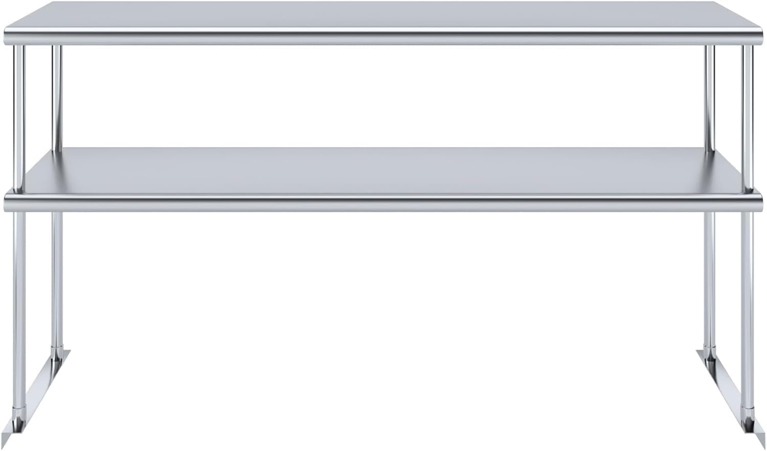 NSF Certified 18 Gauge Heavy Duty Stainless Steel Double overshelf with Brackets for Kitchens, Utility Rooms, Storage, Offices & Home