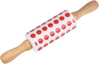 HARFINGTON Silicone Rolling Pins for Baking 9 Inch Wooden Handle Non Stick Rolling Pin Small Roller Playdough Rolling Pins for Dough Pizza Pastry Fondant Kitchen, Red White