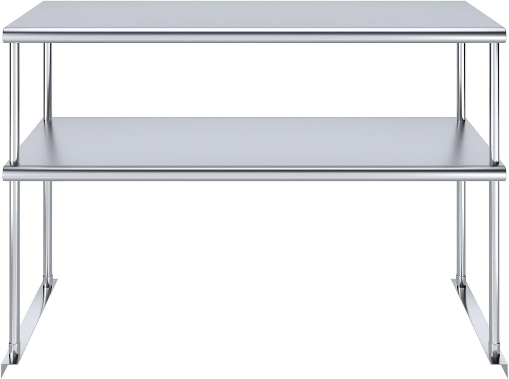 NSF Certified 18 Gauge Heavy Duty Stainless Steel Double overshelf with Brackets for Kitchens, Utility Rooms, Storage, Offices & Home