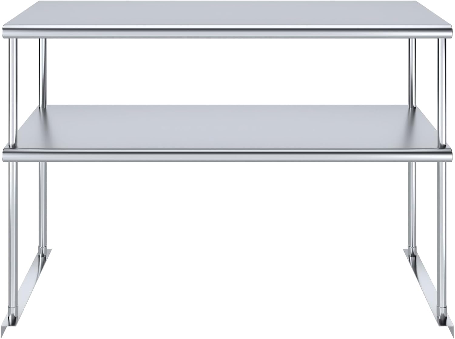 NSF Certified 18 Gauge Heavy Duty Stainless Steel Double overshelf with Brackets for Kitchens, Utility Rooms, Storage, Offices & Home