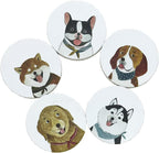 Cute Coasters for Desk Dog Themed Absorbent Ceramic Cup Coasters for Tabletop Protection, Ideal for Various Size Cups Outdoor or Indoor