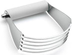 Spring Chef Professional White Dough Blender For Baking, Dough Cutter Tool, Stainless Steel Puff Pastry Cutter Tool with Sharp Blades, Dishwasher Safe Pastry Blender for Easy Mixing - Large Size