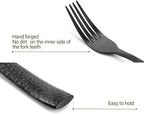 Silverware Set Flatware Set Matte Black Stainless Steel Forged Hammered Cutlery Set Heavy 40 Pieces Service for 8