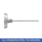 MEASUREMAN Homebrew Bi-Metal Thermometer, 3" Dial, 6" Lead-Free Brass Stem, Range 32-140 deg F/0-60 deg C, 2% Accuracy, Adjustable, 1/2" NPT Back Mount