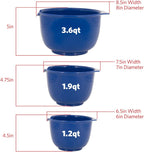GLAD Mixing Bowls with Pour Spout, Set of 3 Nesting Design Saves Space Non-Slip, BPA Free, Dishwasher Safe Plastic Kitchen Cooking and Baking Supplies, Blue