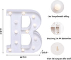 Foaky LED Letter Lights Sign Marquee Light Up Letters Sign for Night Light Wedding/Birthday Party Battery Powered Christmas Lamp Home Bar Decoration(B)