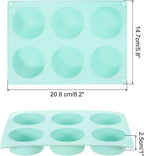 uxcell 4pcs Silicone Muffins Pan, 6 Cup Silicone Cupcake Pan Nonstick Baking Tray for Muffins, Cupcakes, Dishwasher Safe, Green