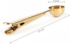 Coffee Scoop,Golden-Stainless Steel Measuring Spoon Bag Clip,Great for Measuring Coffee,Tea,Protein Powder,lnstant Drinks and More,Pertect coffee spoon set of 3