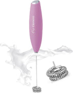 Elementi Pink Milk Frother Handheld Double Whisk - Coffee Frother Electric Stirrer, Matcha Whisk & Drink Mixer Handheld - Electric Stirrer For Coffee (Pastel Pink)