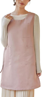 Women Cobbler Apron Japanese Style Aprons with 3 Pockets for Work Chef Kitchen