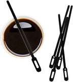 Restaurantware 5.8 Inch Coffee Stirrers 100 Disposable Coffee Stirring Sticks - Unique Keyhole Design For Hot And Cold Drinks Black PS Plastic Plastic Stir Sticks For Coffees and Cocktails