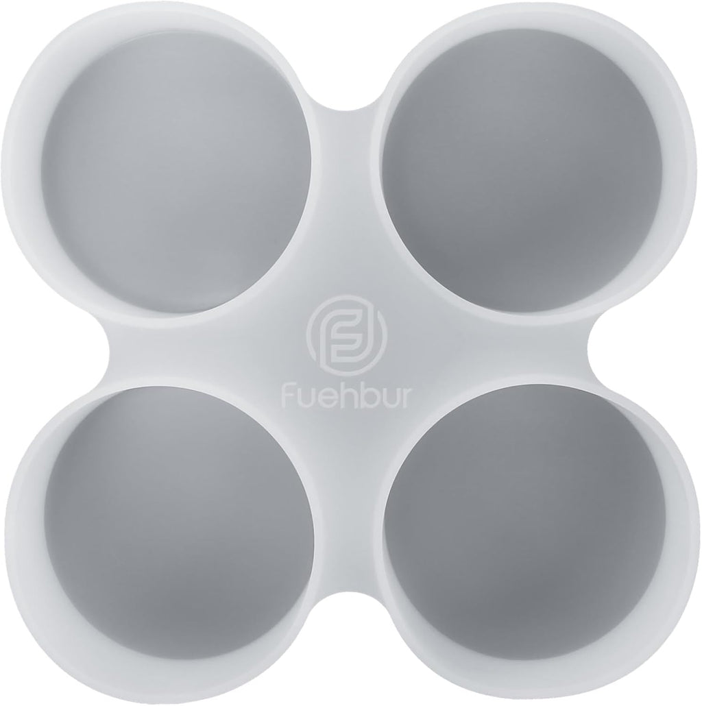 【300+ Design Optional】 Fuehbur 4 inch 4-Circles Car Freshie Mold, Four-Circle Round in 4 Cavity Silicone Soap Resin Molds, Super-Large Mould