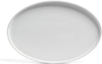 over&back Stackable Stoneware Serving Platter - Elegant 1-Piece Oval Serving Platter to Complete Your Kitchen Set - Perfect for Appetizers, Desserts, and More - 16" L x 11" W - Semi-Matte White