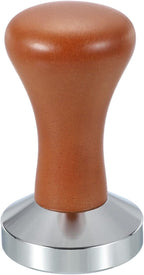 uxcell 51mm Coffee Tamper, Stainless Steel Espresso Press Tamper, Espresso Tamper with Wooden Handle Suitable for Coffee Shop, Restaurant Bar, Bakery (Dark Brown)