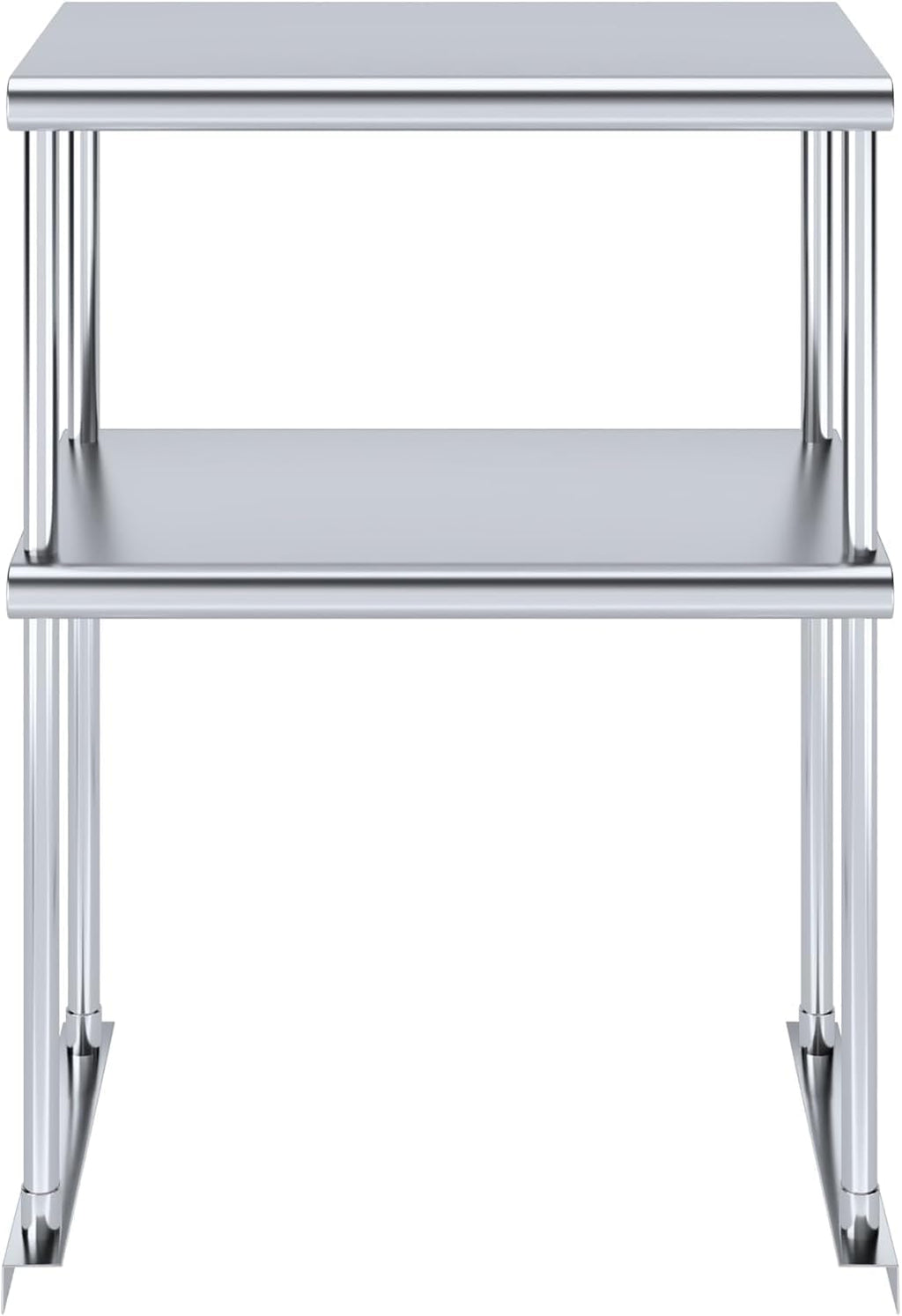 NSF Certified 18 Gauge Heavy Duty Stainless Steel Double overshelf with Brackets for Kitchens, Utility Rooms, Storage, Offices & Home