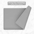 Rnivvi Silicone Coffee Mat, 16" x 24" Waterproof Raised Edge Coffee Bar Mats for Espresso Machine Station Accessories, Heat Resistant Dish Drying Pad for Kitchen Counter, Rubber Bar Decor Pad, Gray