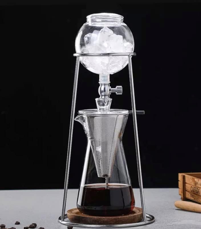 Nispira Iced Coffee Cold Brew Drip Coffee Maker Stainless Steal, 400mL, Borosilicate Glass