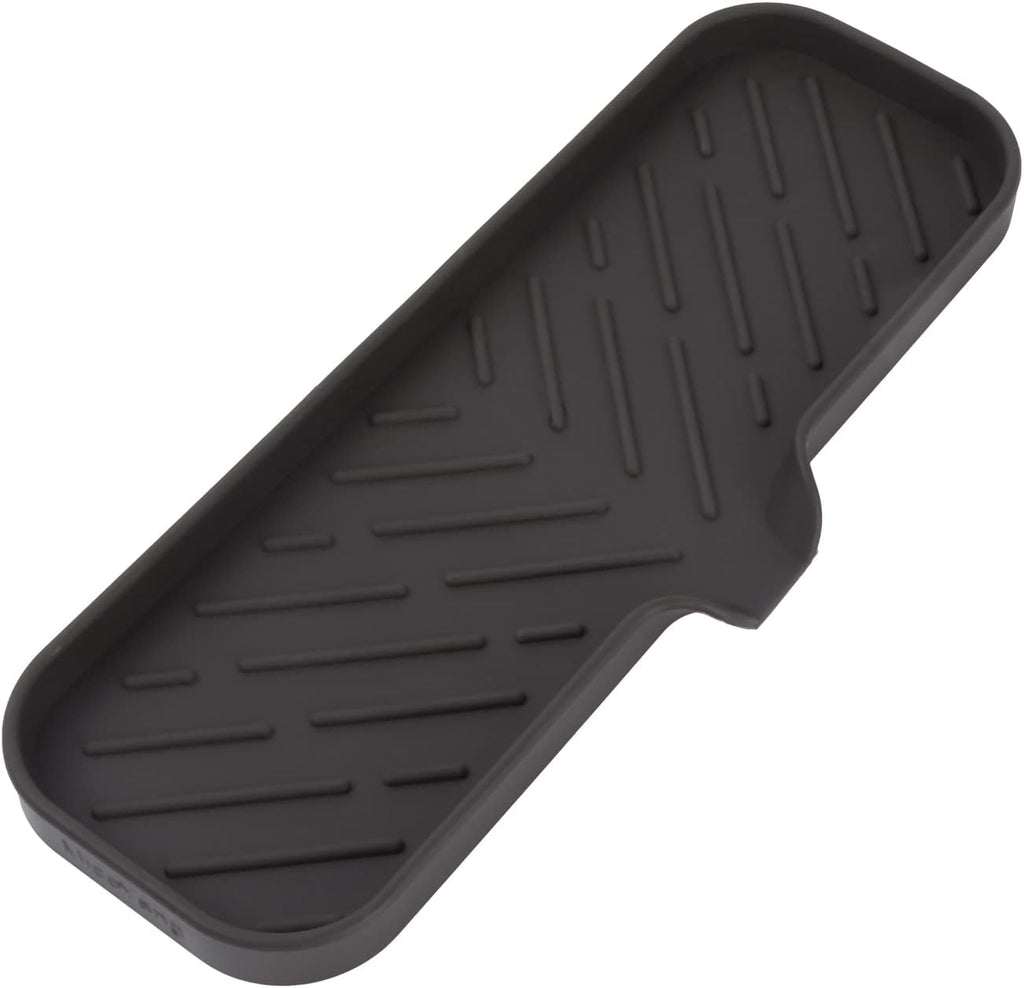 Silicone Bathroom Soap Dishes with Drain Spout-Bathroom and Kitchen Sink Organizer,Sponge Holder,Dish Soap Tray,Perfect for Dispenser,Scrubber,Bottle,Cup on Sink or Counter-Coffee 12"×4"