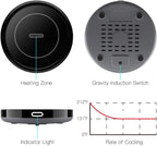 Smart Coffee Warmer, BESTINNKITS Auto On/Off Gravity-Induction Mug Warmer for Office Desk Use, Candle Wax Cup Warmer Heating Plate (Up to 131F/55C) (Black)