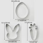 LILIAO Easter Cookie Cutter Set, 3-pc, Egg, Bunny and Carrot, Stainless Steel